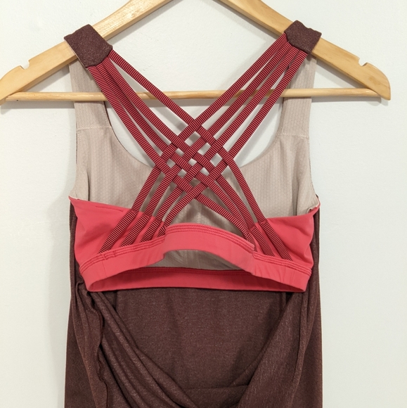 Lululemon Wild Tank Heathered Bordeaux Drama/Bon Bon Wee Stripe Bordeaux Drama 6 - Picture 10 of 16